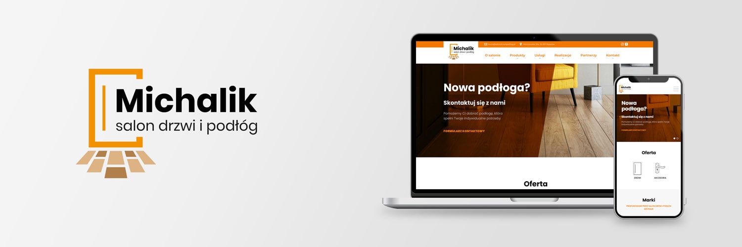 Strona internetowa marki Michalik. Salon drzwi i podłóg